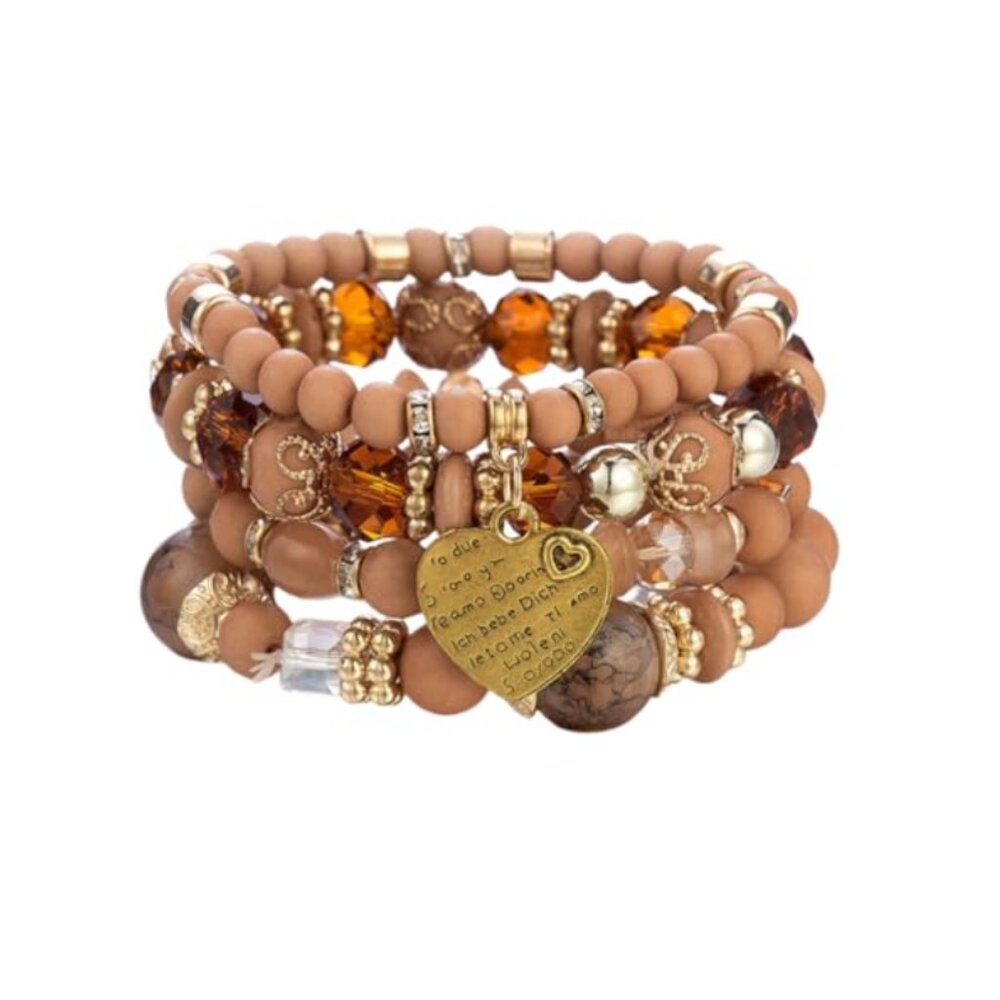 Bohemia Heart Charm Multi-Layer Beaded - Picture 5 of 7